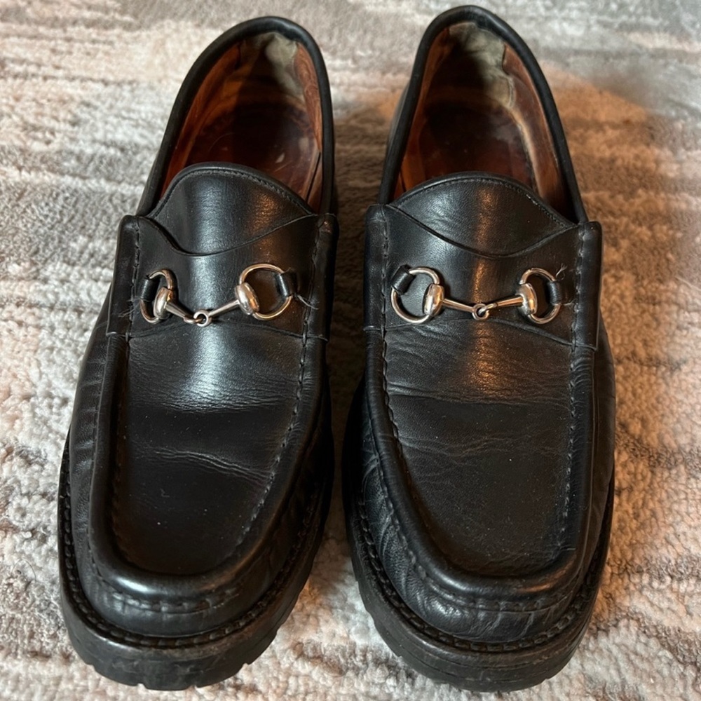 Gucci chunky loafers with silver horsebit